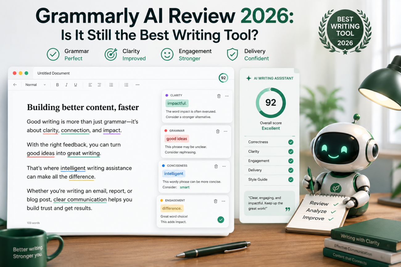 Grammarly AI real-time writing suggestions in 2026