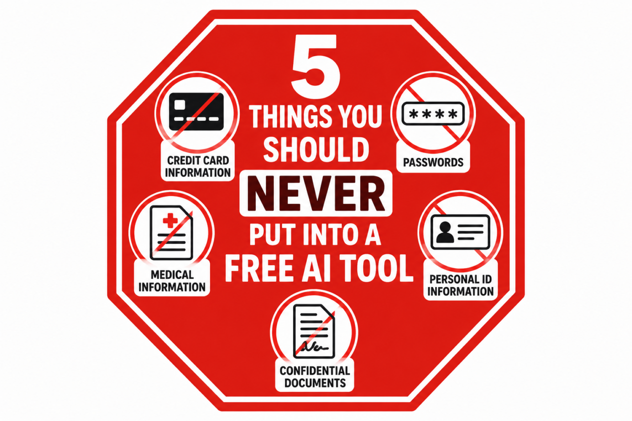 5 Things You Should Never Put Into a Free AI Tool