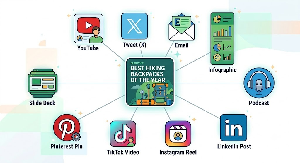 One blog post. Ten pieces of content. Here's the exact ChatGPT workflow — with prompts for each format — to repurpose any article into LinkedIn posts, email newsletters, YouTube scripts, and more.