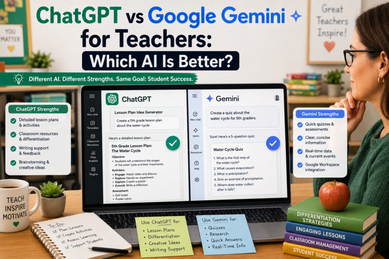 ChatGPT vs Google Gemini for Teachers: Which AI Is Better