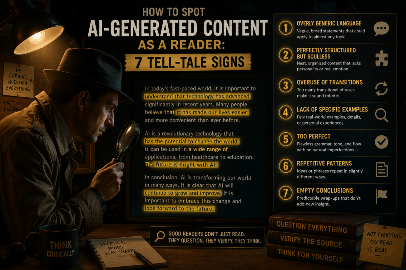 How to Spot AI-Generated Content as a Reader: 7 Tell-Tale Signs