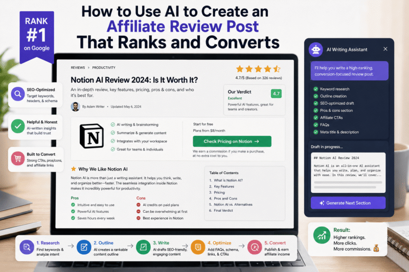 How to Use AI to Create Affiliate Review Posts That Rank
