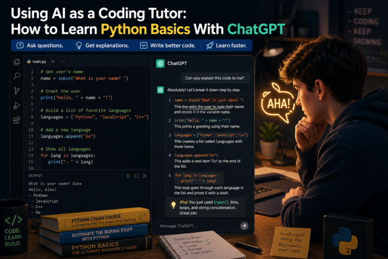 Using AI as a Coding Tutor: Learn Python Basics With ChatGPT