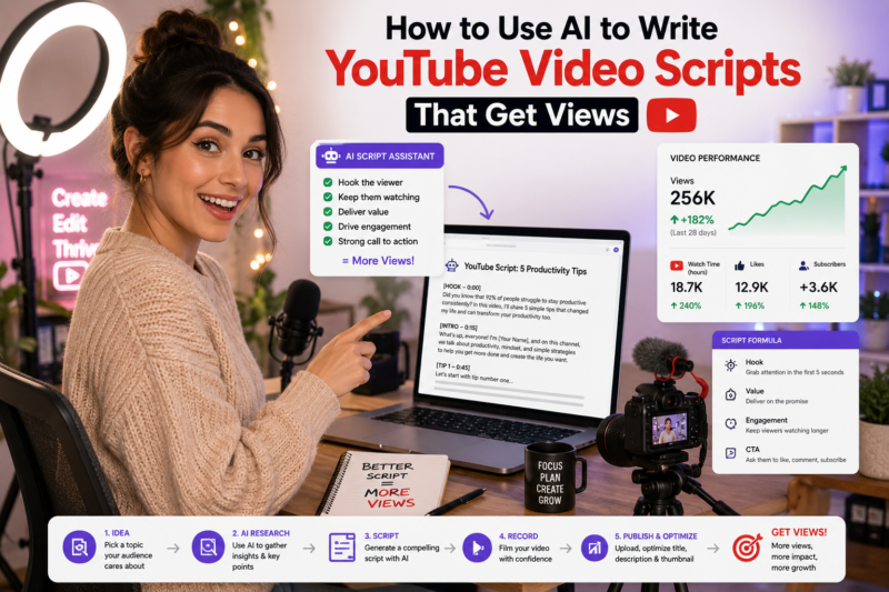 AI YouTube Script Writing: How to Get More Views with Less Effort
