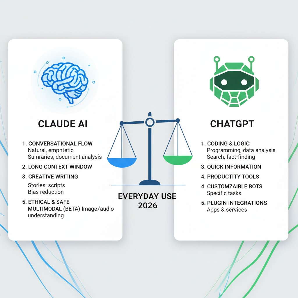 Claude AI vs ChatGPT comparison for everyday use in 2026