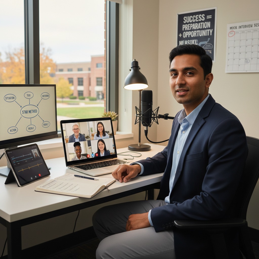 Use AI to prepare for job interviews while still in college — real prompts, mock interview techniques, and the exact steps that took one student's callback rate from 10% to 28%.